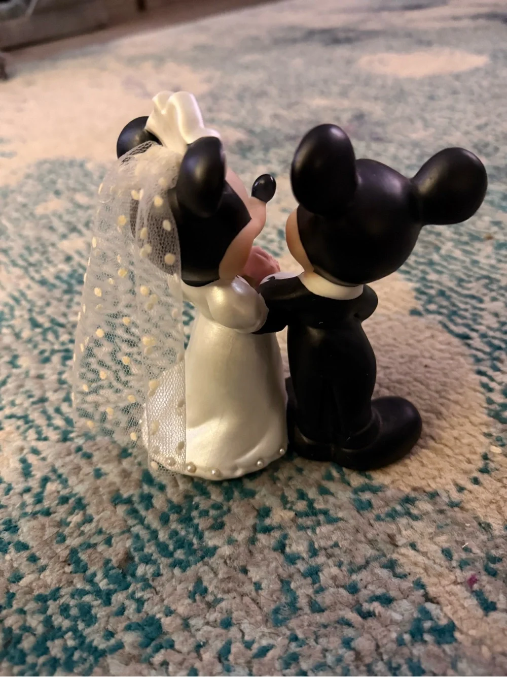 Mickey & Minnie Bride and Groom Vintage Figurine - White and Black